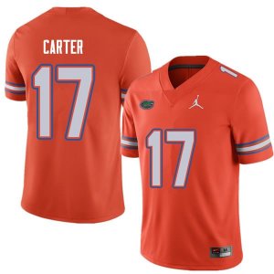 Men's Florida Gators #17 Zachary Carter NCAA Jordan Brand Orange Authentic Stitched College Football Jersey HER2162KQ